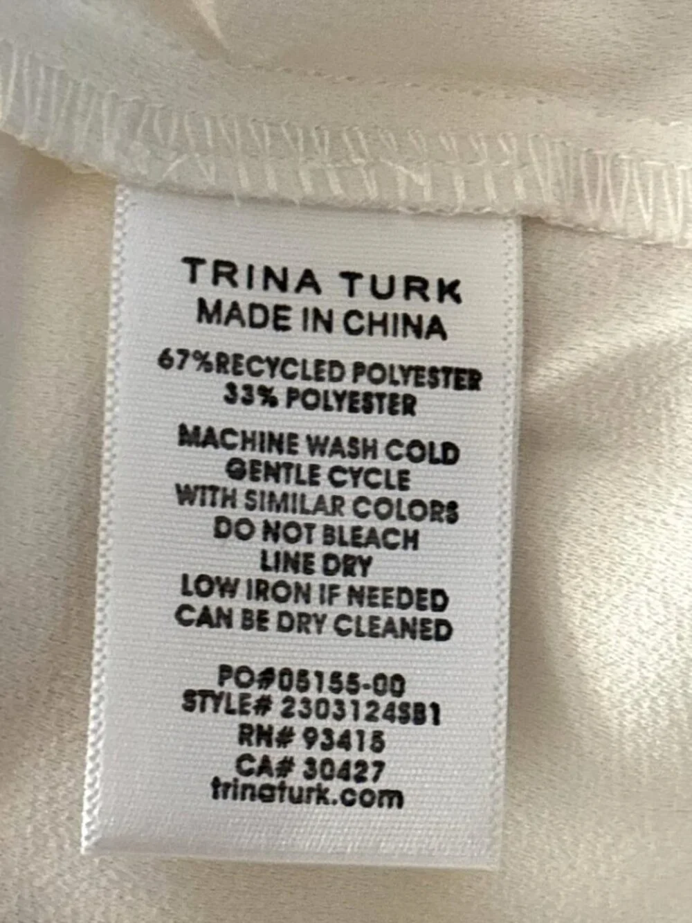 NWT Trina Turk White Draped Twist Front Blouse Short Sleeve Top Size S